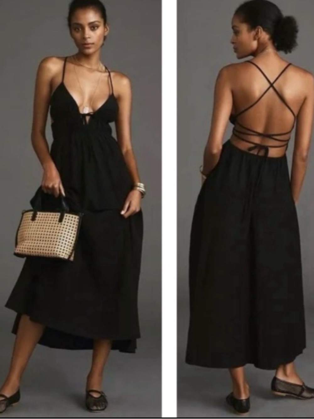 NWT $165 Anthropologie L*Space La Playa Midi Maxi Dress Black